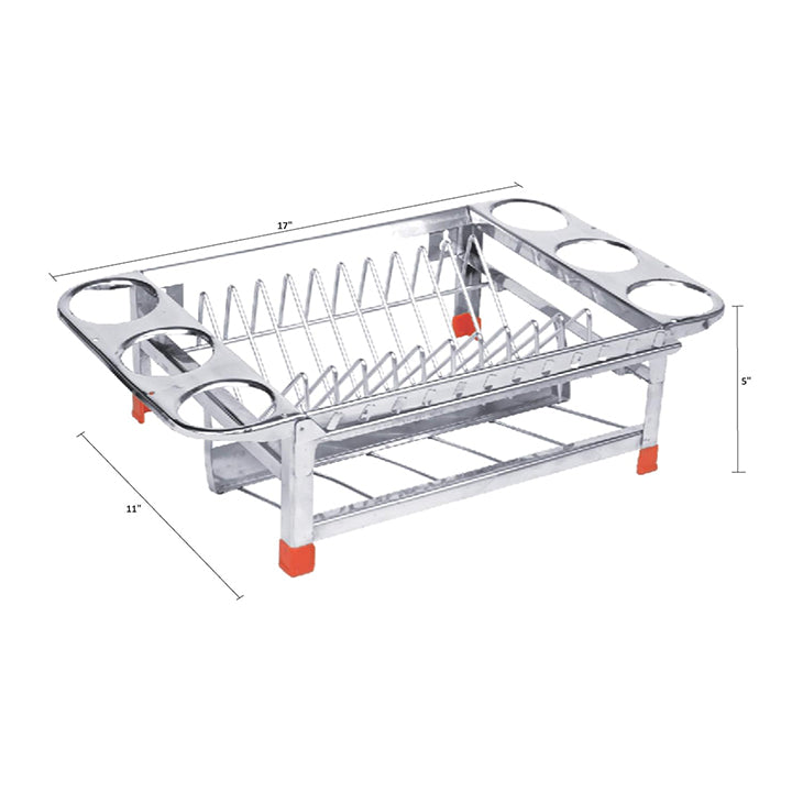 Kitchen Rack Dish Rack Cup Saucer Stand  Small Size (Stainless Steel)