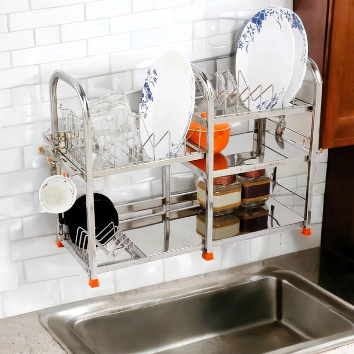 Steel Dish Rack | Wall Mount Stand  Kitchen Accessories Rack 18x24 Inch