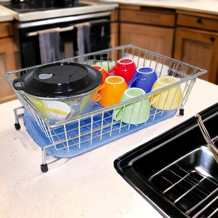 Basket with Drain Tray | Dish Drainer Basket for Utensils